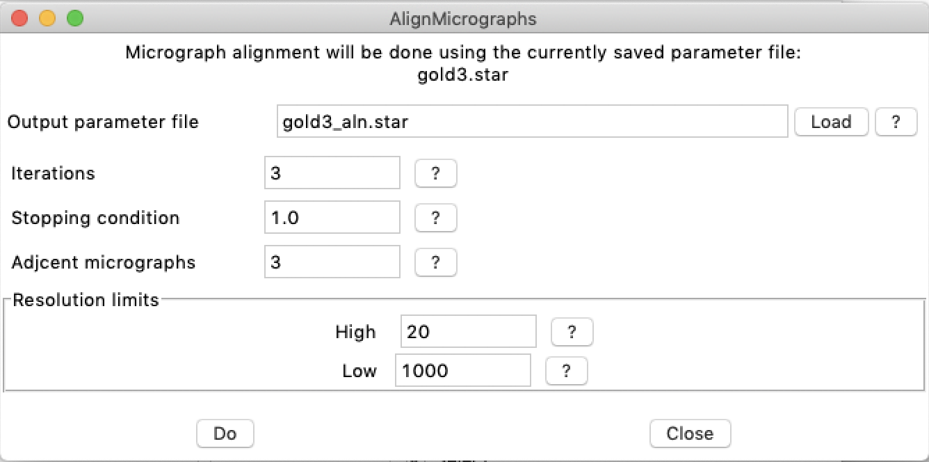 Alignment dialog